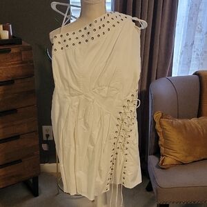 Elegant White Eyelet Dress